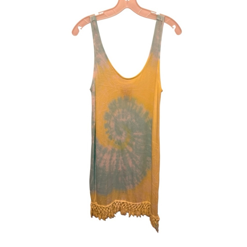 Chaser Tie Dye Mini Dress with‎ Fringe nwot